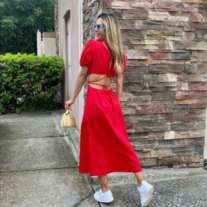 NWT CUT OUT POPLIN DRESS